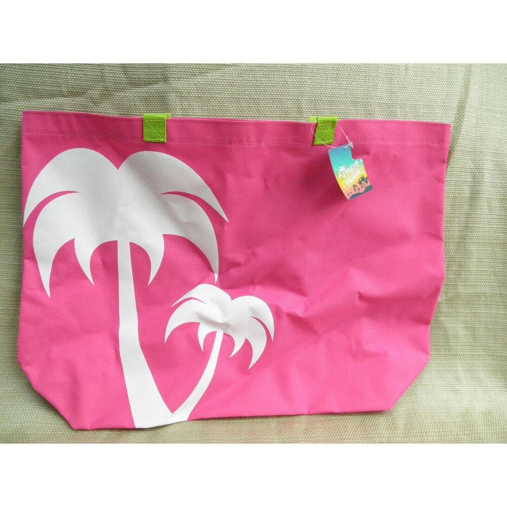 NEW by STUDIO PARADISE, PINK & WHITE COLORFUL DUFFEL BAG (20" W X 16" TALL)